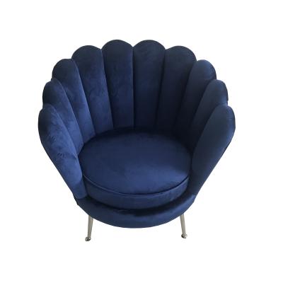 Chine Sofa bleu de velours de tapisserie d'ameublement avec la jambe d'acier inoxydable, événement épousant la chaise en métal à vendre