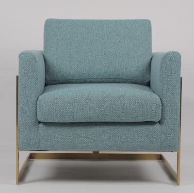 Chine fauteuil bleu de tissu de taille de 85cm avec l'acier inoxydable d'or à vendre