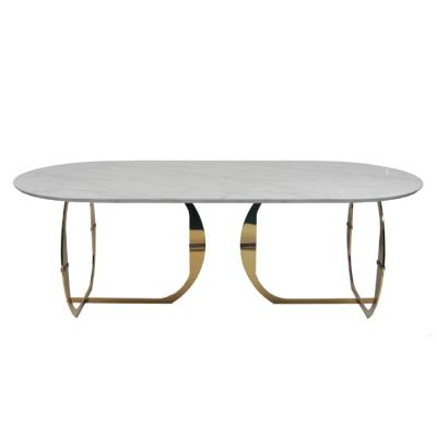 Chine Table de salle à manger 160KG supérieure de marbre blanche moderne d'acier inoxydable à vendre