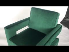 GREEN VELVET STAINLESS STEEL OCCASIONAL CHAIR