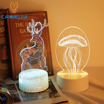 China New Design 3W Modern 3D USB Filling Gift Color Changing Room Decoration Decor Home Night Lights,Table Lamp,3D Night Light for sale