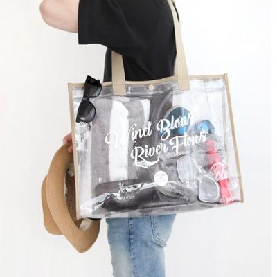 China Fashion New Arrival Summer Beach PVC Clear Durable Tote Lady Clear Bag Waterproof Bag for sale