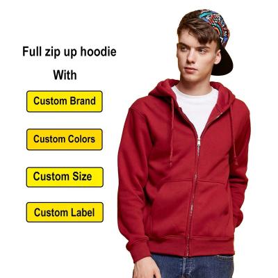 China Anti-Wrinkle 2021 Full Zipper Thick Heavy Cotton Fleece Winter Custom Hoodies Unisex for sale