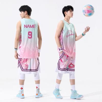 China 2021 Hot Selling Basketball Team Uniform Polyester Antibacterial 100% Breathable Basketball Clothes for sale