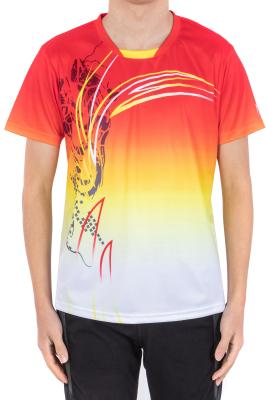 China La camiseta con cuello de pico para hombre del tinte activo seco rápido rojo cómodo para se resuelve en venta