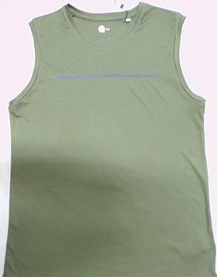 China Suavidad para hombre 100% del chaleco del tanque de las camisetas sin mangas sin mangas para hombre del verde caqui del poliéster del peso ligero en venta