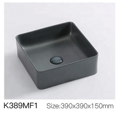 China 2019 New Model Easy Clean Wash Basin Bathroom Color Square Ceramic Sink for sale