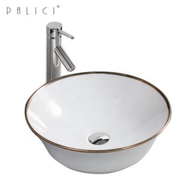 China New Model Wash Basin Barber Shop Wash Basin /Gold Line Lavatory Sink Lavobo Shampoo Basin for sale