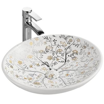 China Customized Design Easy Clean Bathroom Ware Decal Sanitary Sink, Decorative Kitchen Basin for sale