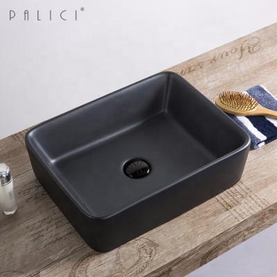 China Easy Clean Hot Sale Fashion Bathroom Sink Matte Black Wash Basin for sale