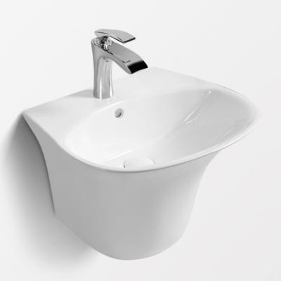 China Hot Selling Clean Easy Wall-hung Ceramic Basin Bathroom Wash Hand Basin Sink Wall Hung Sink Bathroom Wall Hung Basin for sale