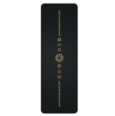 China Waterproof PU Yoga Mat Gold Printed Tree Rubber With Carry Straps for sale