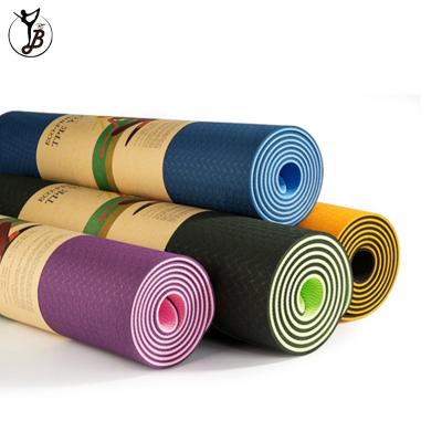 China Comfortable High Quality Waterproof Private Label Double Side 6mm Thickness Tape Yoga Mat for sale