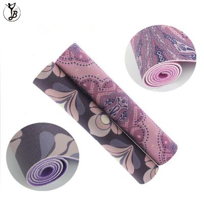 China Two Layer 6mm Comfortable Rubber Band PVC Printing Yoga Mat for sale