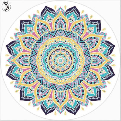 China Comfortable Custom Print Around Yoga Mat Circle Exercise Mat for sale