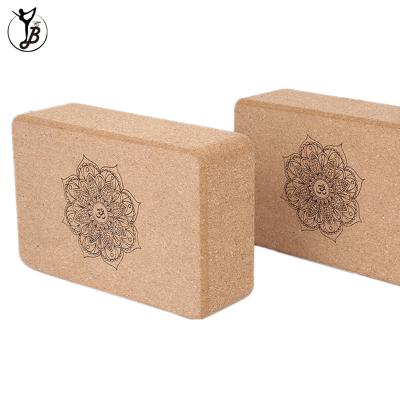 China Wholesale Custom Printing Comfy Pilates Eco-Friendly Natural Cork Yoga Block for sale