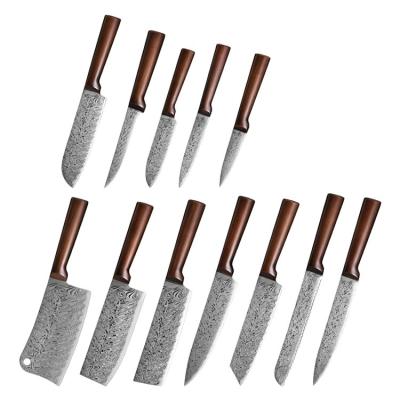 China Viable Stainless Steel Damascus Pattern Kitchen Knife Cutting Bone And Vegetable Chef Knife Universal Kitchen Knife Set for sale