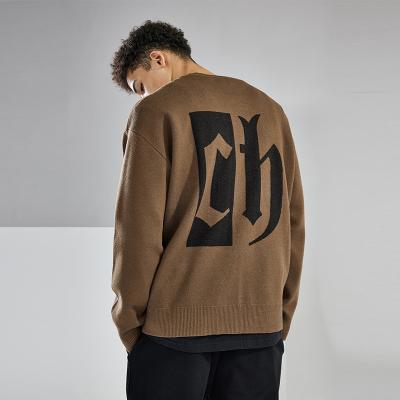 China Breathable Factory Customize Custom Logo Sweater Unisex Designer OEM & ODM Oversized Cotton Pull Over Knit Jumper Sweater Men for sale