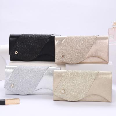 China Party Wedding Prom Club WAKED Luxury Shiny Sequin Stitching Leather Elegant Banquet Evening Clutches For Women for sale