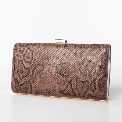 China High quality WAKED UP luxury customized snake grain leather evening chain diagonal clutch bag for sale