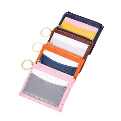 China Fashion WAKED PU Leather Zipper Coin Purse Key Chain Card Holder For Women for sale