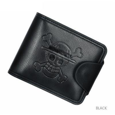 China Multiple Card Slots WAKE PU Anime One Piece Short Buckle Wallet Wholesale For Boy for sale