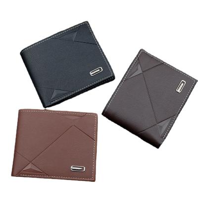 China RFID WAKED PU Leather Hot Selling Sample Short Wallet For Men Multi Card Slots Men Wallet for sale