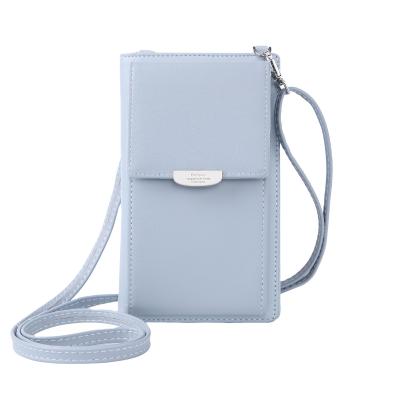 China Lady WOKE Custom PU Detachable Strap Bifold Cross - Body Cell Phone Wallet For Women for sale