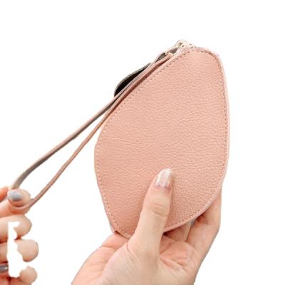 China Goods WAKE Custom Logo Pu Leather Cute Wristlet Coin Purse Wallet For Women for sale