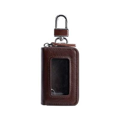 China 2020 high quality men's key chain wallet men's fashion car key transparent leather key chain wallet for sale