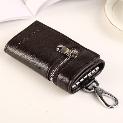 China Vintage WAKED Custom Key Holder Wallets Leather Protector 8 Triple Slots Key Latch Pocket for sale