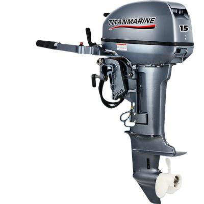 China 15HP Long Shaft Aluminum Boat Engine Enduro Outboard Motor 2 Stroke Manual Start CE Approved for sale