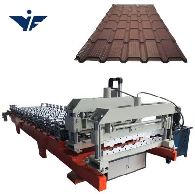 China T21 Hotels Colored Tile Metal Steel Profile Glazed Roofing Forming Machine For Uzberkistan for sale