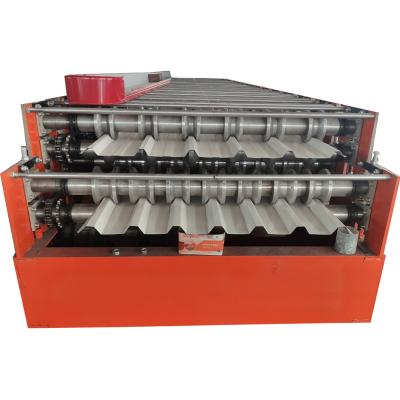 China Hotels Libya Color Steel Roofing Making Panel Colored Automatic Roof Ibr Sheet Roll Forming Machine for sale