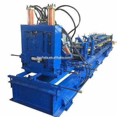 China Hotels hot sale! CE&ISO certificated high speed fully automatic CZ purlin roll forming machine for sale