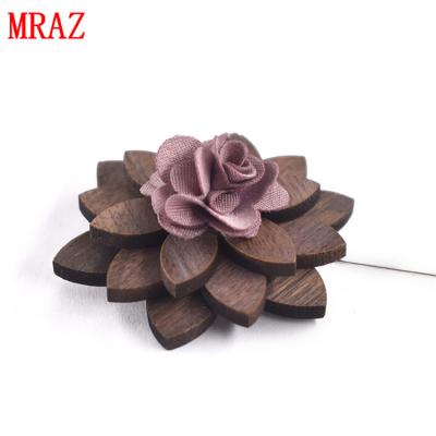 China Custom Made Rose Flower Brooch Men's Lapel Pins GIFT Wholesale Fashion Fabric for sale