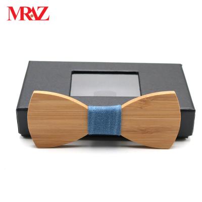 China Striped New Products Custom Design Bamboo Wood Bow Tie , Wood Bow Tie For Mens Suits for sale