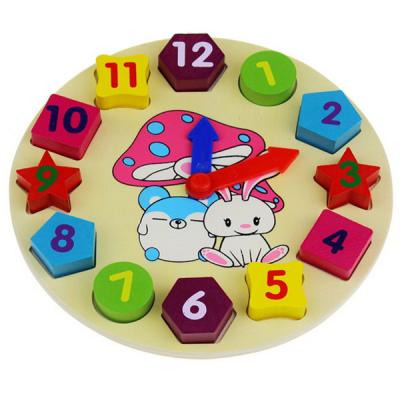 China Amazon Rabbit Wooden Toys Wholesale Digital Math Clock Educational Wooden Toys For Children for sale