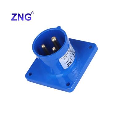 China Industrial IP44 16A3P Industrial Flush-mounted Plug 220V/230V European Power Plug for sale