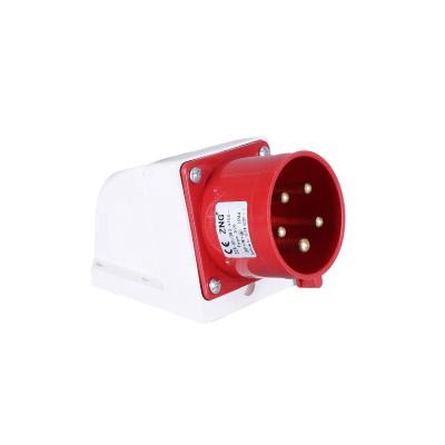 China Industrial ZNG-525 32A 3P+N+E Surface Mounted Appliance Inlet Plug IP44 Reverse Industrial Plug 5 Pin 32 Amp for sale