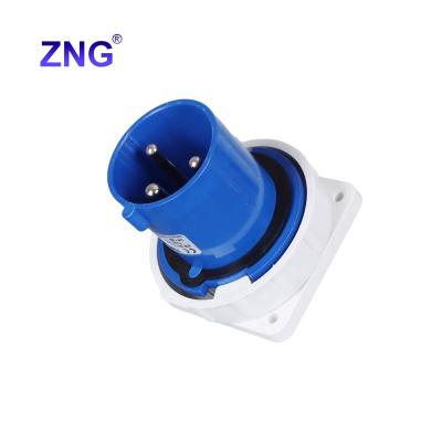 China Industrial Good Quality IP67 63A 2P+E Blue Industrial Power Plug 3pin Reverse Electrical Plug for sale