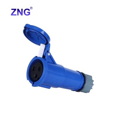 China Industrial High Quality Single Phase 32A 3Pin Industrial Connector 230V 2P+E Movable Industrial Socket 32Amp for sale