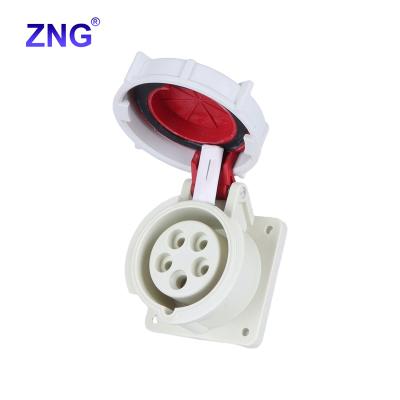 China Industrial Waterproof IP67 Industrial Socket 5 Pin 16A 380V/415V Female Industrial Socket With Cover for sale