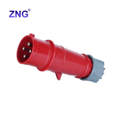 China Industrial IP44 32A 4 Pin dustproof Industrial Plug 400V Outdoor Power Plug 3P+E for sale