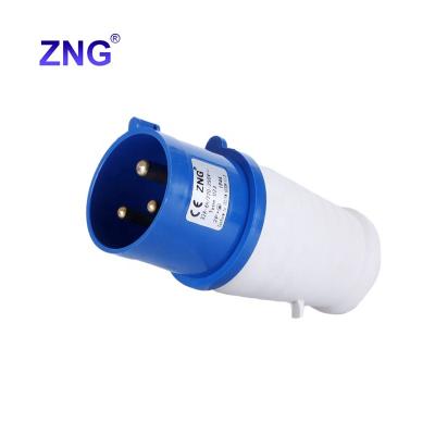 China Industrial ZNG-023 Single Phase Power Plug 220V 32A 3 Pin Industrial Site Plug for sale