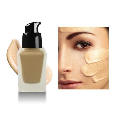 China Brighten 15 Color Foundation Cream OEM No Logo Beauty Liquid Foundation Bottle Long Lasting Square Base For Women Makeup for sale