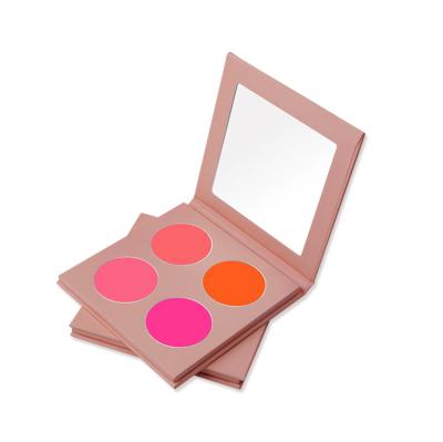 China Waterproof Private Label Powder Blush High Pigment Contour 4 Color Blush Powder On Palette for sale