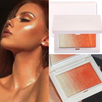 China Sunscreen Newst 2022 high quality luxury blush case rose orange shimmer powder makeup blush with mirror for sale