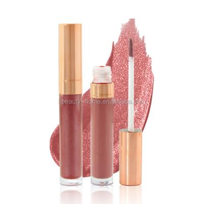 China Factory wholesale OEM lip gloss metal pearl color liquid mist waterproof see lip gloss custom for sale