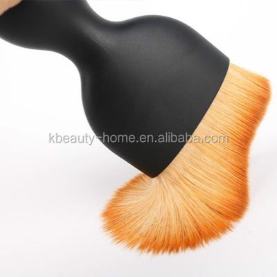 China Angular Blush Customized Black Liquid Synthetic Hair Brush Base Makeup Tools Single Arc Shaped Brush for sale